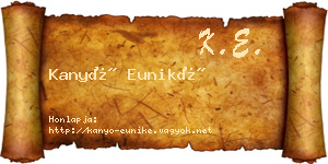 Kanyó Euniké névjegykártya